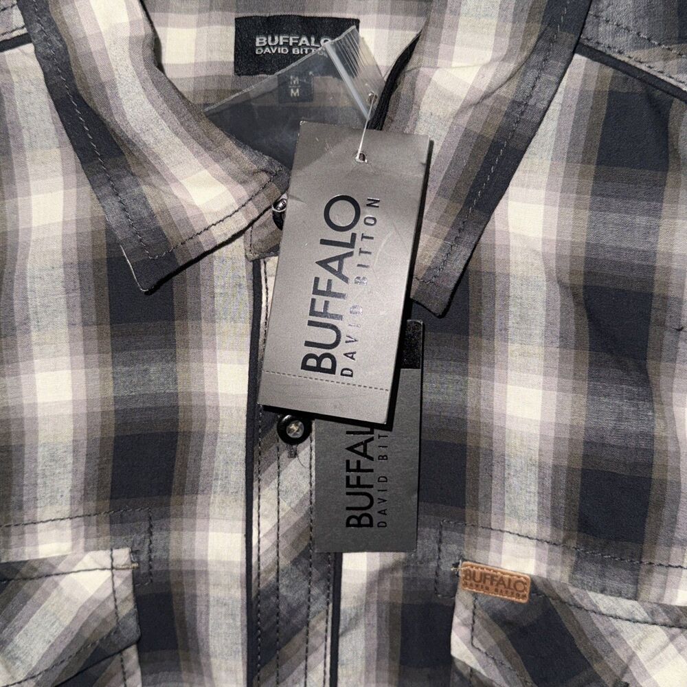 Buffalo David Bitton Shirt Medium Plaid Long Sleeve Back Graphic Button Up NWT - Picture 10 of 16